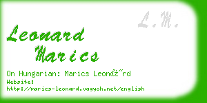 leonard marics business card